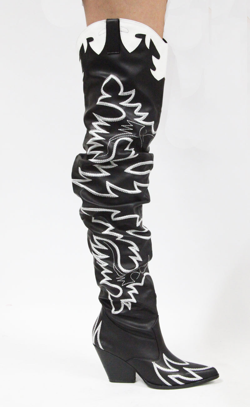 Kelsey-21 - Cape Robbin Cowboy Fashion Western Pointy Over The Knee Thigh High Boots - ShoeFad