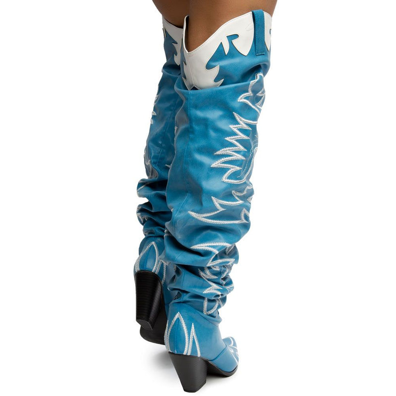 Kelsey-21 - Cape Robbin Cowboy Fashion Western Pointy Over The Knee Thigh High Boots - ShoeFad