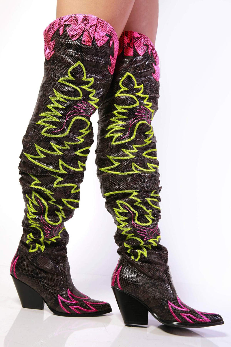 Kelsey-21 - Cape Robbin Cowboy Fashion Western Pointy Over The Knee Thigh High Boots - ShoeFad