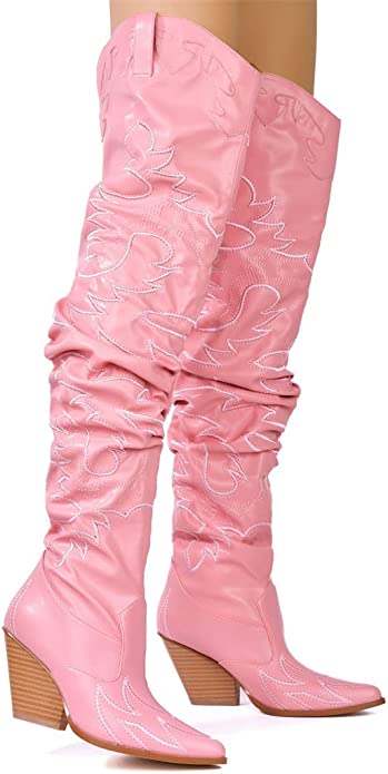 Kelsey-30 - Cape Robbin Cowboy Fashion Western Pointy Over The Knee Thigh High Boots