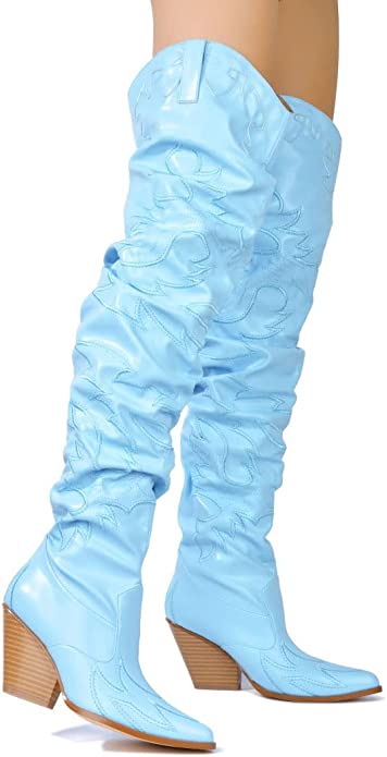 Kelsey-30 - Cape Robbin Cowboy Fashion Western Pointy Over The Knee Thigh High Boots