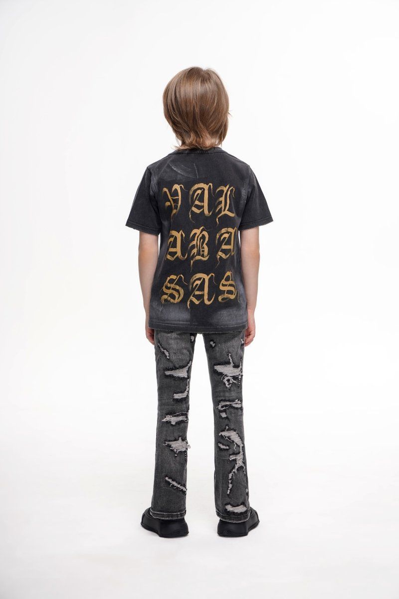 Kids Breach Stacked Grey