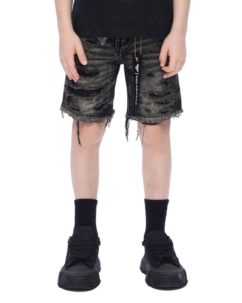Kids Clipped Jorts Grey Washed