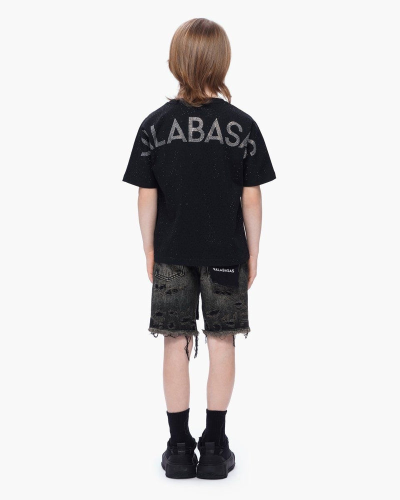 Kids Clipped Jorts Grey Washed