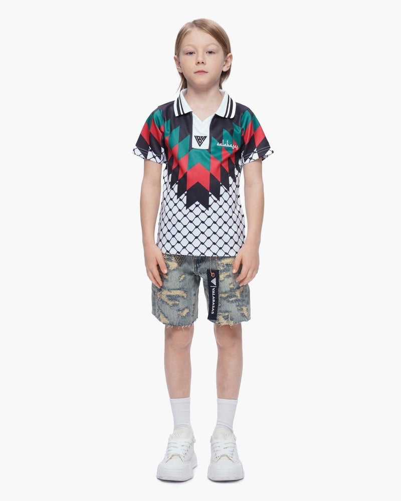 Kids Incise Jorts Vintage Wash