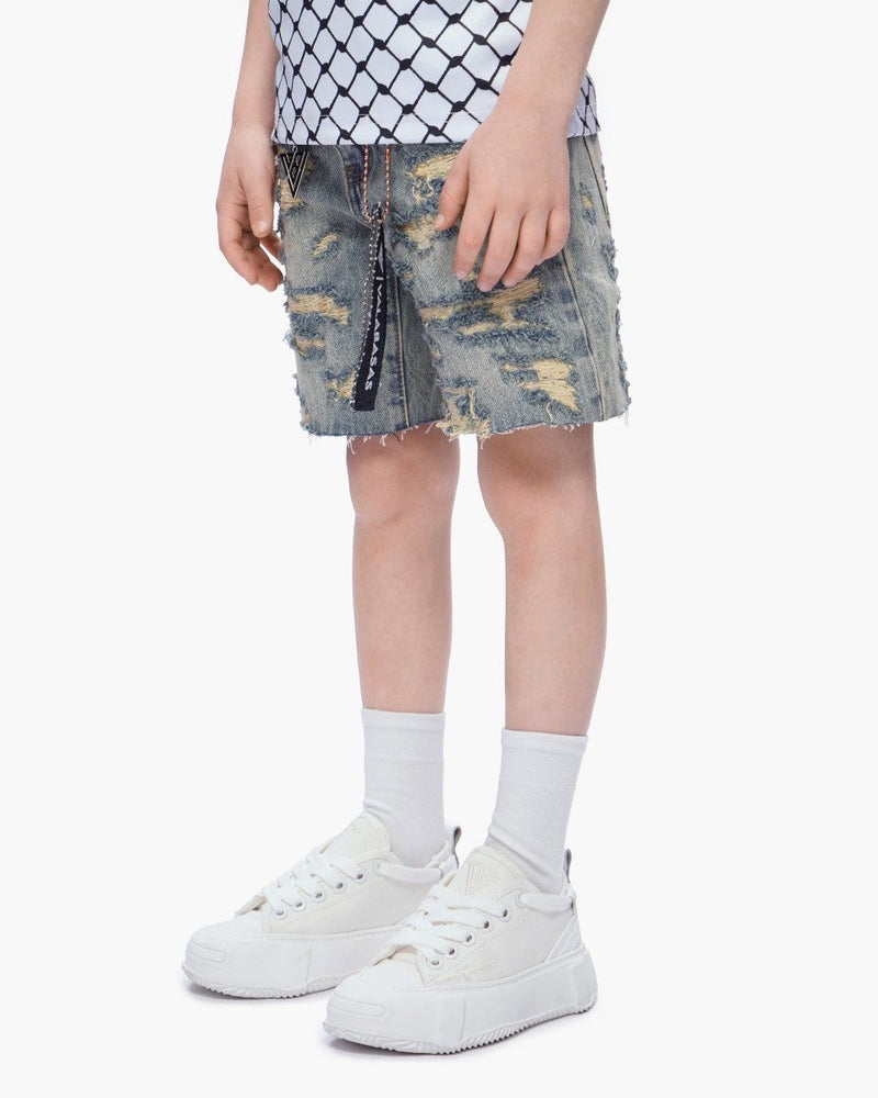 Kids Incise Jorts Vintage Wash