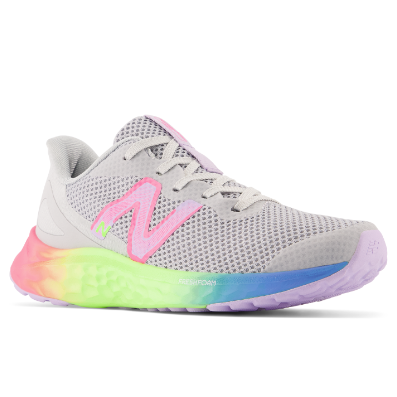 Kids' New Balance Fresh Foam Arishi v4 - Big Kid - Light Aluminum/Cyber Lilac/Neon Pink