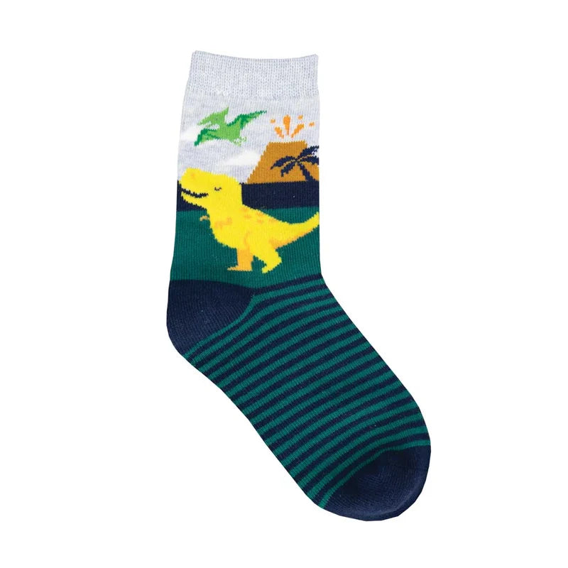 Kids' Socksmith Totally T-Rex Cotton Crew Socks - 2-4 years - Navy