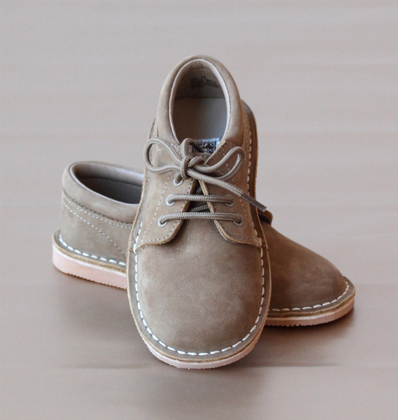 L'Amour Boys Nubuck Khaki Leather Lace Up Shoes