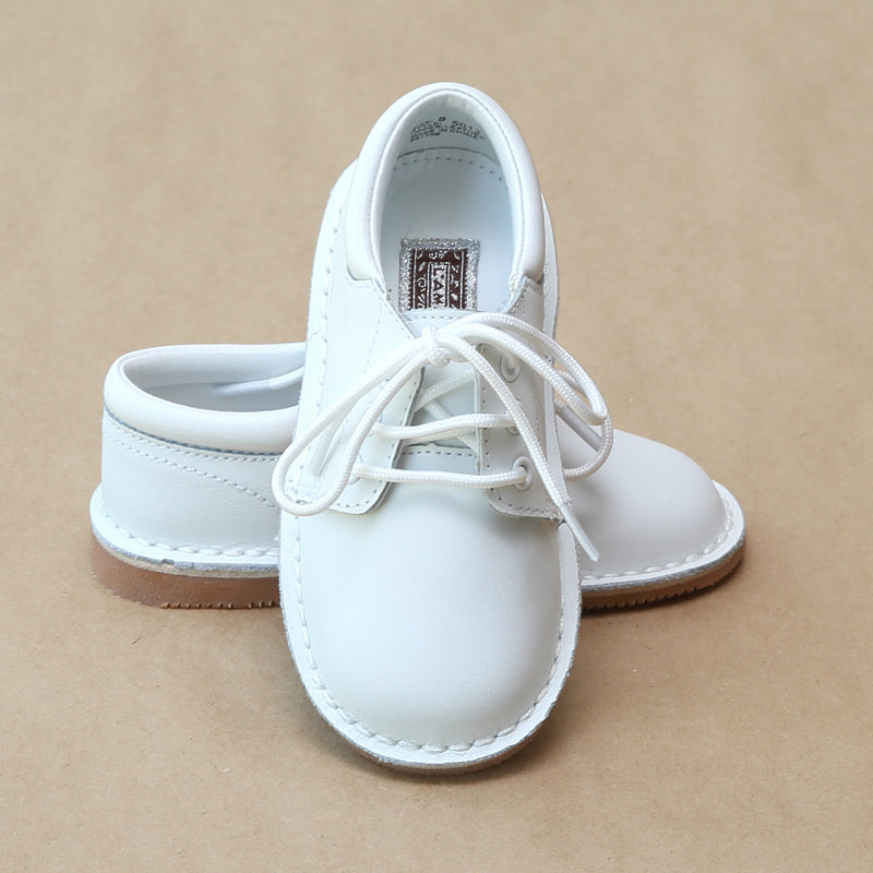 L'Amour Boys White Leather Lace Up Shoes - Petitfoot.com