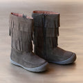 L'Amour Girls Brown 3-Layer Fringe Boot