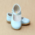 L'Amour Girls Chloe Patent Sky Blue Scalloped Patent Mary Jane - Petitfoot.com
