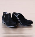 L'Amour Girls Black Corduroy Ankle Boots