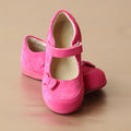 L'Amour Girls Fuchsia Double Bow Leather Mary Jane