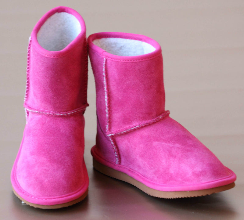 L'Amour Girls Fuchsia Faux Shearling Boot