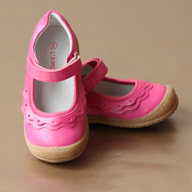 L'Amour Girls Fuchsia Frill Mary Jane