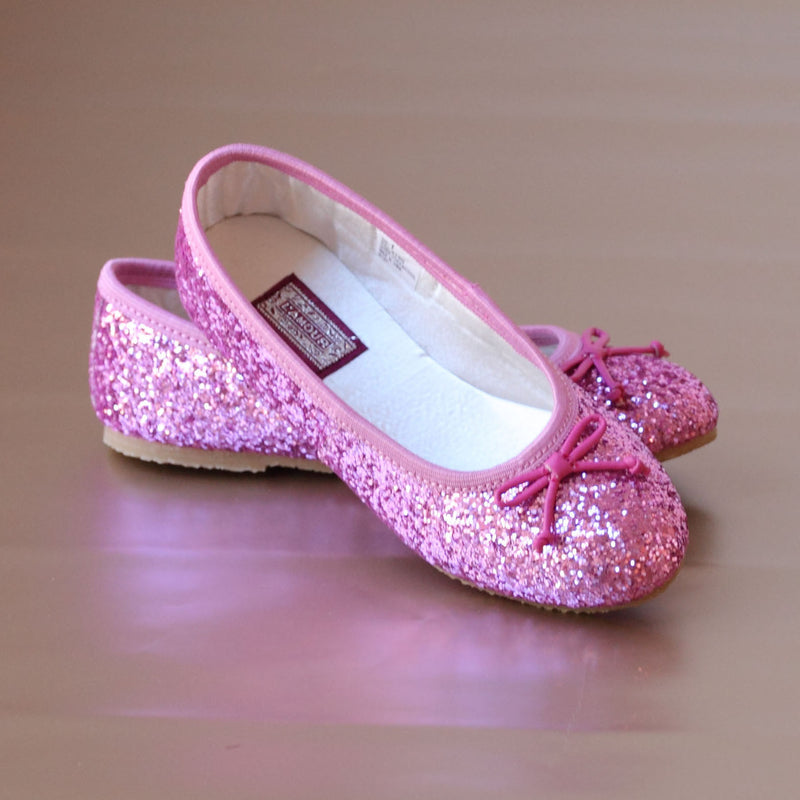L'Amour Girls Glitter Fuchsia Ballet Flats without Strap
