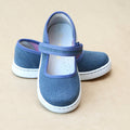 L'Amour Girls Jenna Chambray Playground Canvas Mary Janes - Petitfoot.com