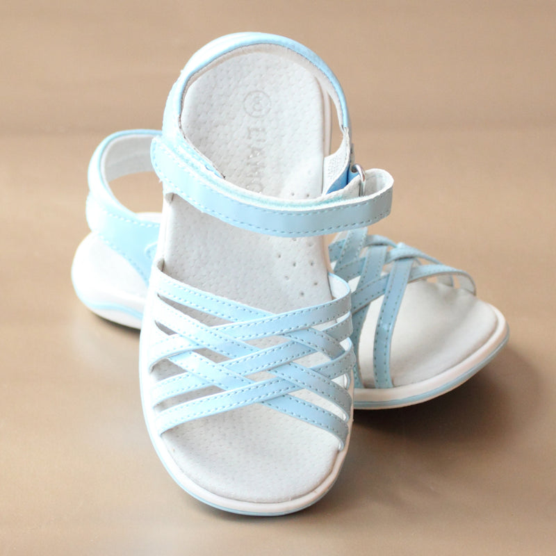 L'Amour Girls Blue Lattice Sandal