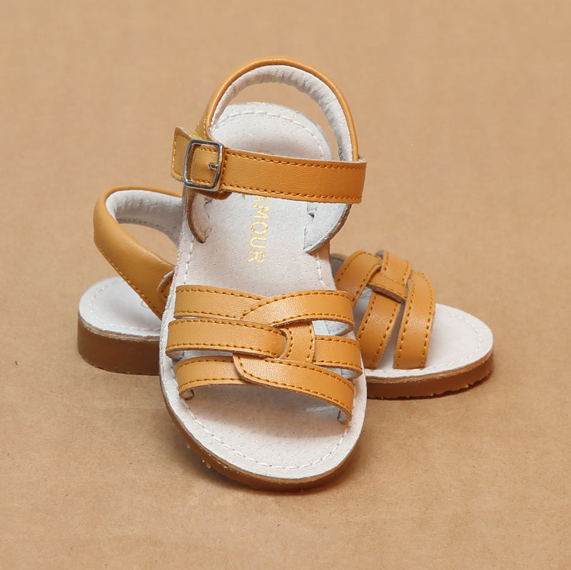 L'Amour Girls Peyton Braided Loop Sandal