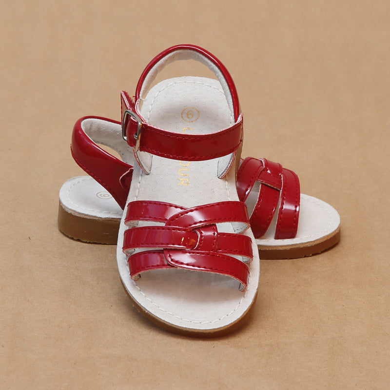 L'Amour Girls Peyton Braided Loop Sandal