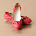 L'Amour Girls Red Quilted Flat