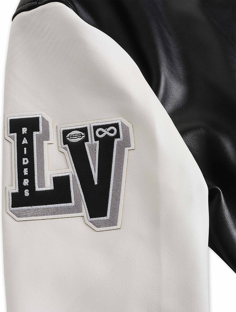 LAS VEGAS RAIDERS CITY SIGNATURE M LEATHER VARSITY JACKET
