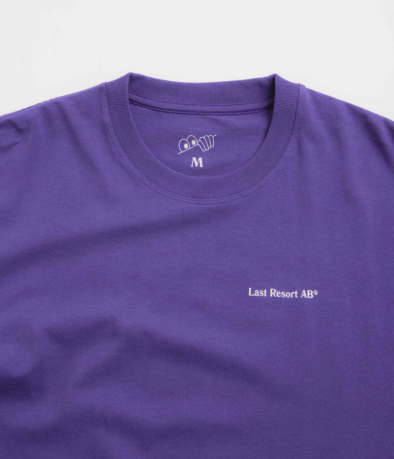 Last Resort AB Atlas Monogram T-Shirt in Heliotrope and White