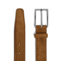 Belt in Grizzly brown suede flat view