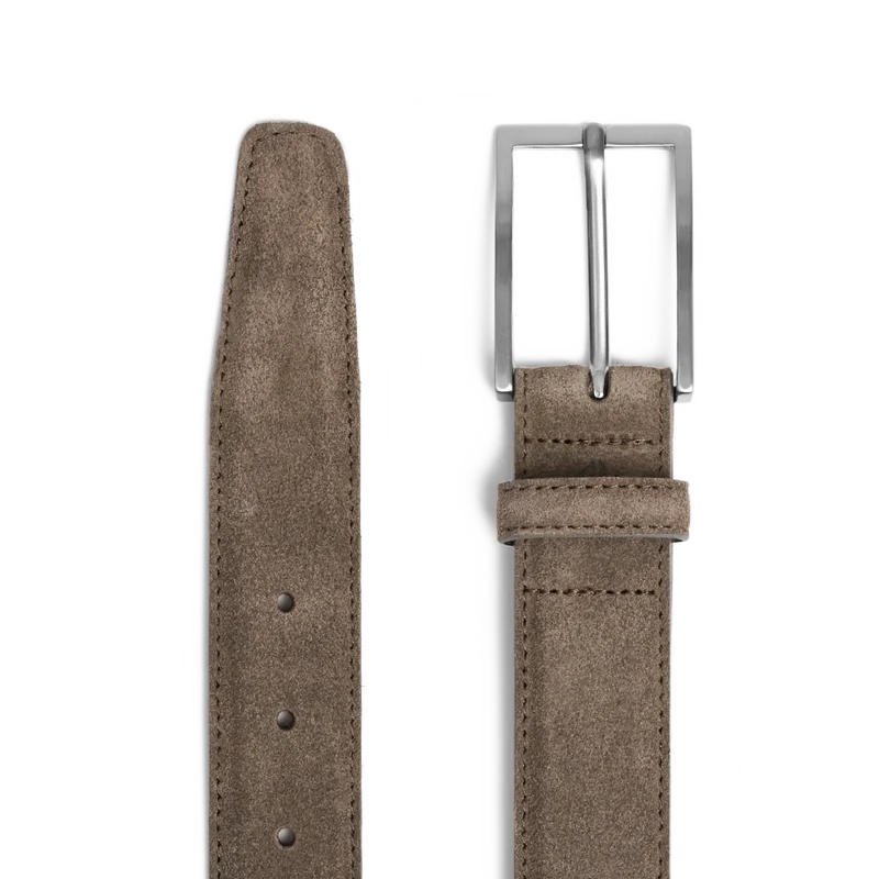 Belt in Slate grey suede flat view