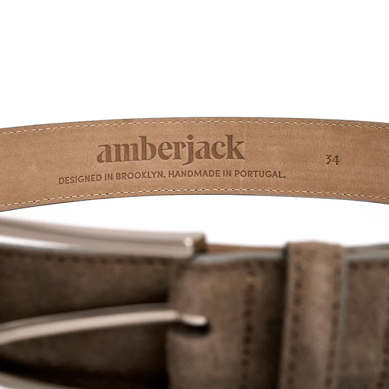 Amberjack belt with full-grain leather in slate suede