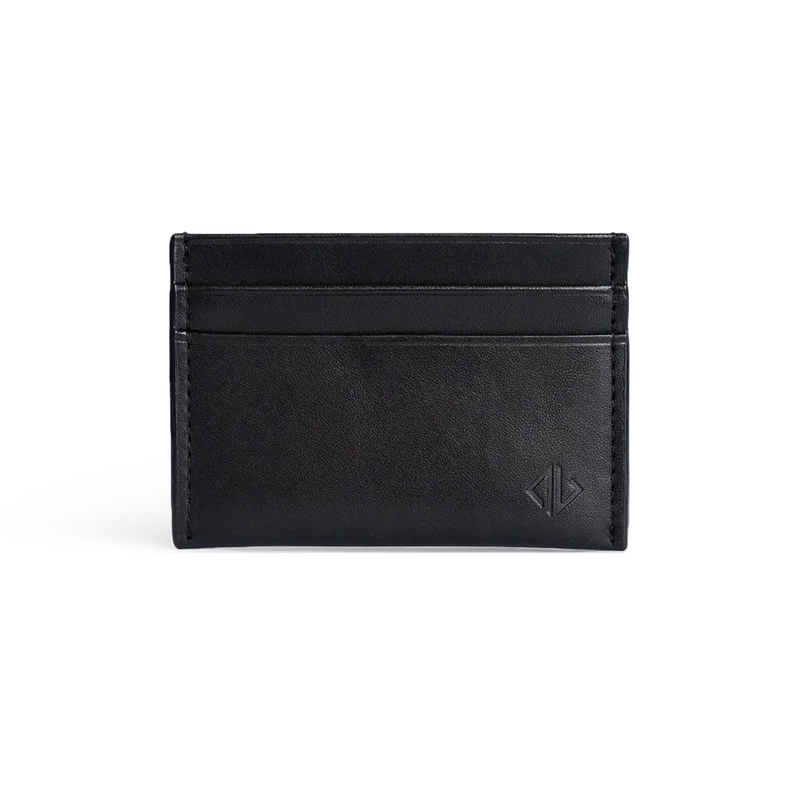 Full-Grain Leather Wallet in Obsidian front view