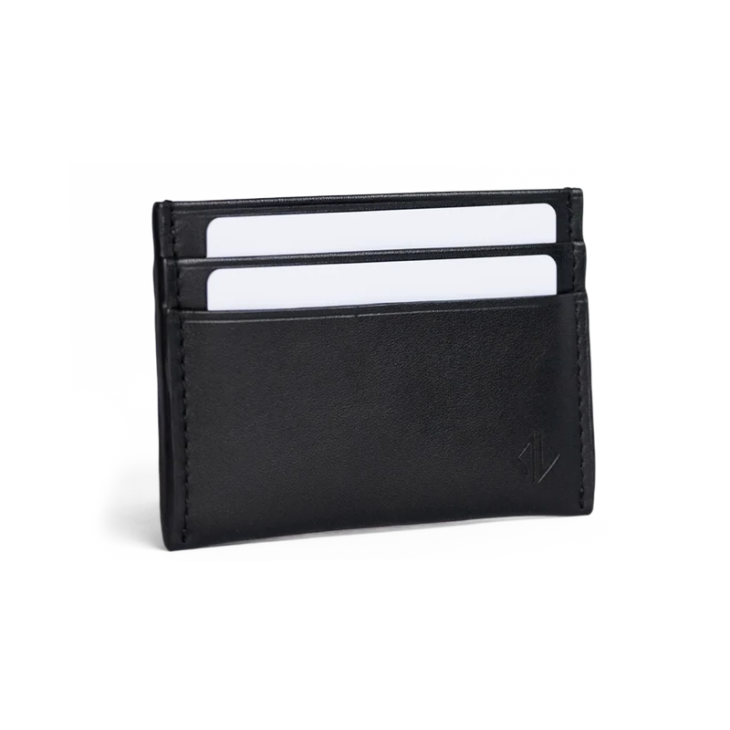 Full-Grain Leather Wallet in Obsidian 3/4 view