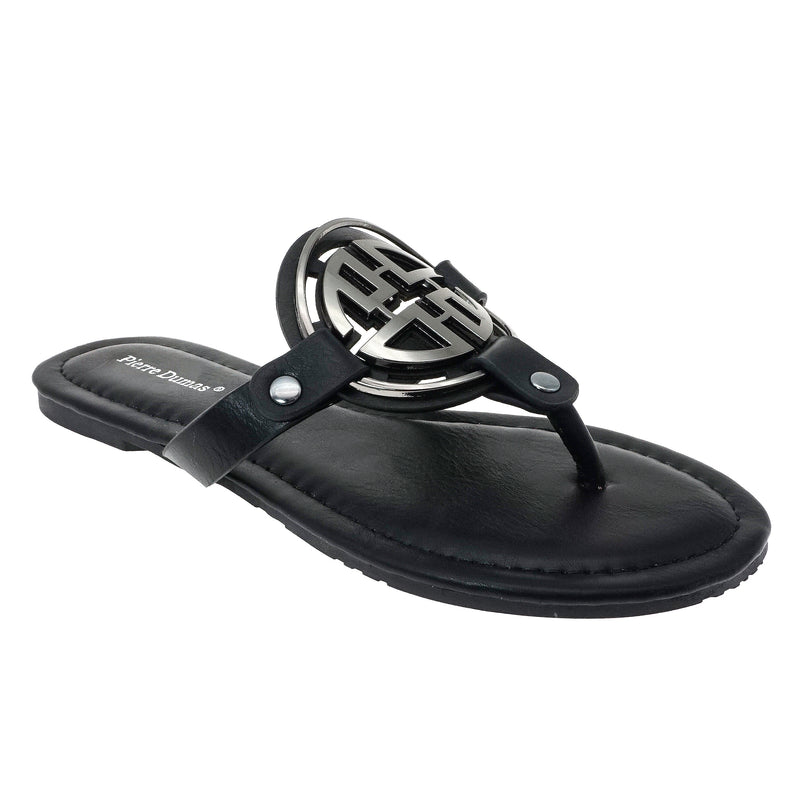 Limit-24 (21024) - Pierre Dumas Vegan Leather Flat Thong Sandal - ShoeFad