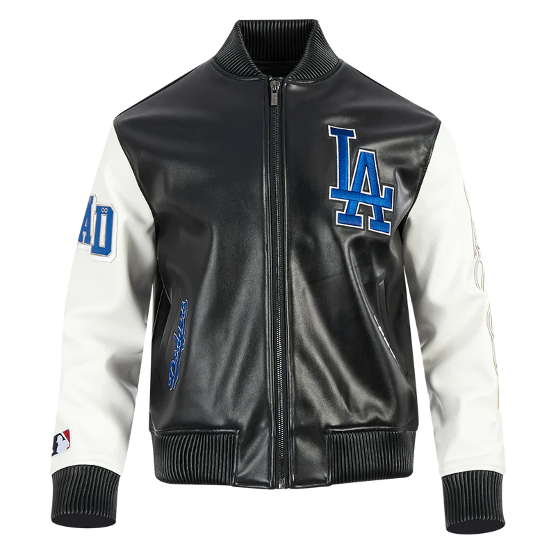 LOS ANGELES DODGERS CITY SIGNATURE M LEATHER VARSITY JACKET