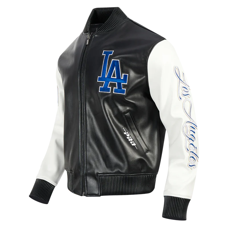 LOS ANGELES DODGERS CITY SIGNATURE M LEATHER VARSITY JACKET