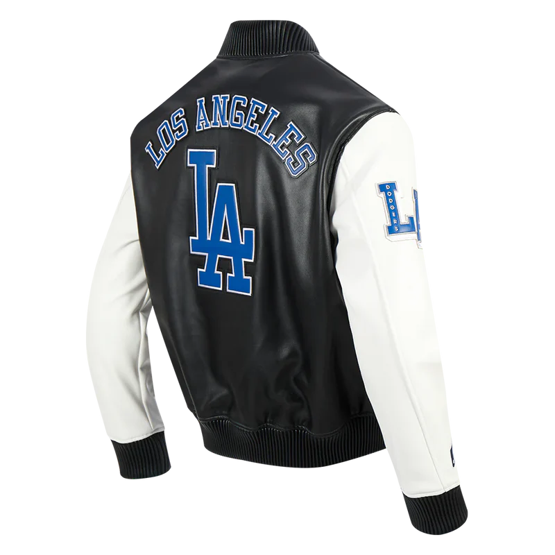 LOS ANGELES DODGERS CITY SIGNATURE M LEATHER VARSITY JACKET