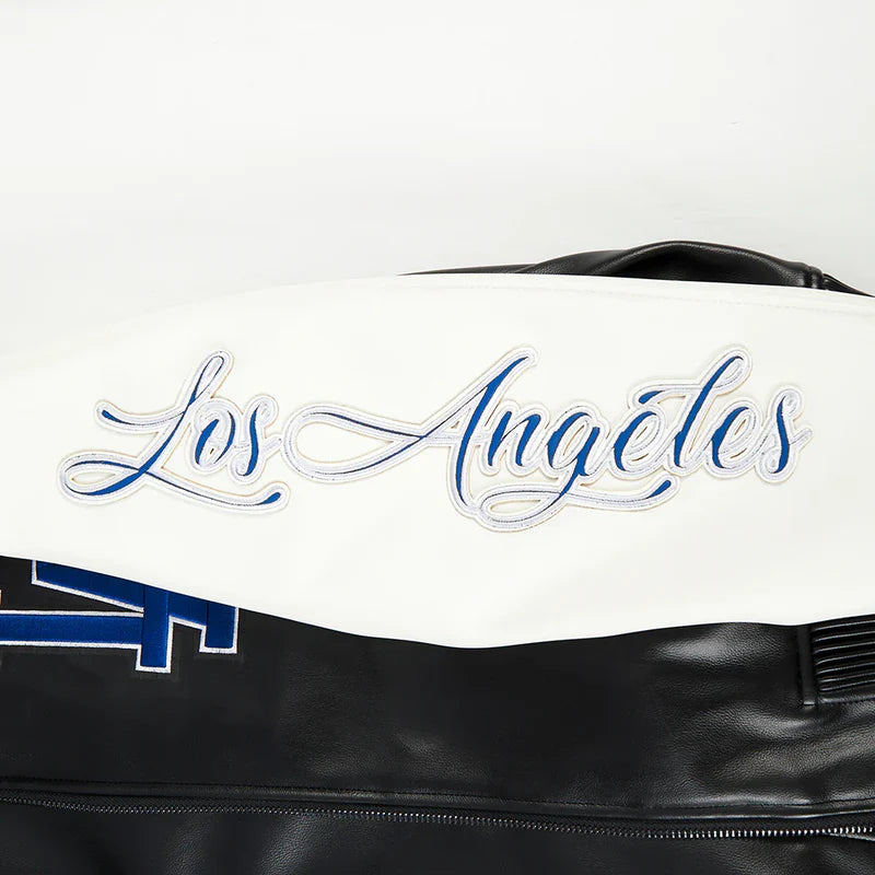 LOS ANGELES DODGERS CITY SIGNATURE M LEATHER VARSITY JACKET