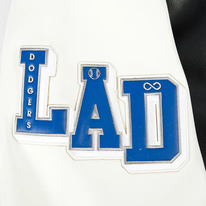LOS ANGELES DODGERS CITY SIGNATURE M LEATHER VARSITY JACKET