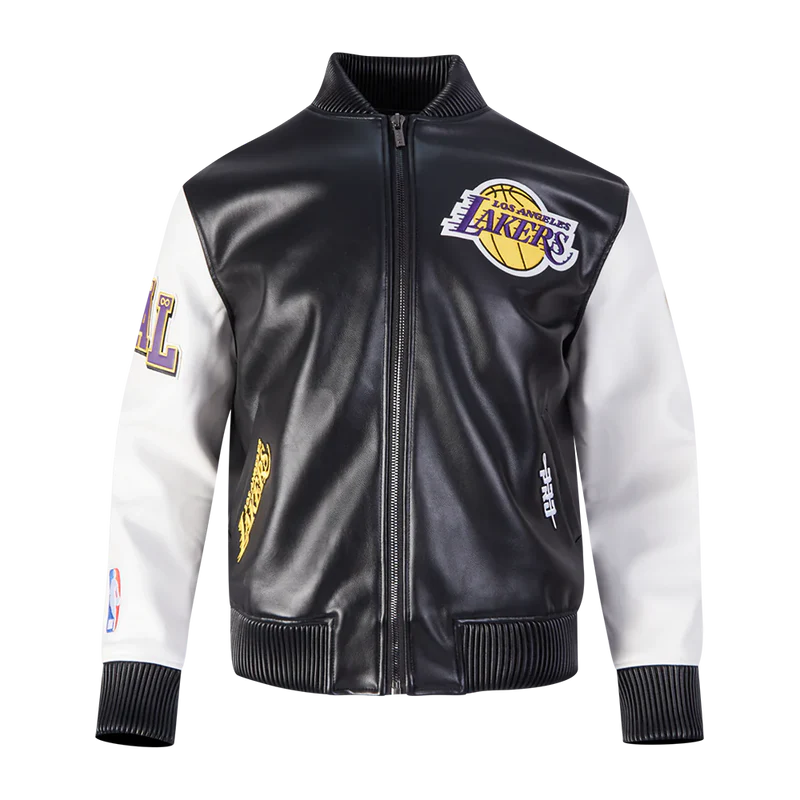 LOS ANGELES LAKERS CITY SIGNATURE M LEATHER VARSITY JACKET