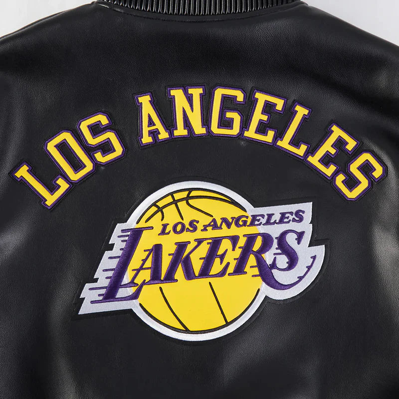 LOS ANGELES LAKERS CITY SIGNATURE M LEATHER VARSITY JACKET