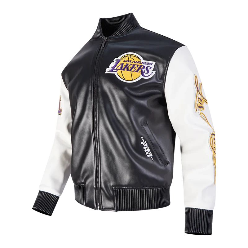 LOS ANGELES LAKERS CITY SIGNATURE M LEATHER VARSITY JACKET
