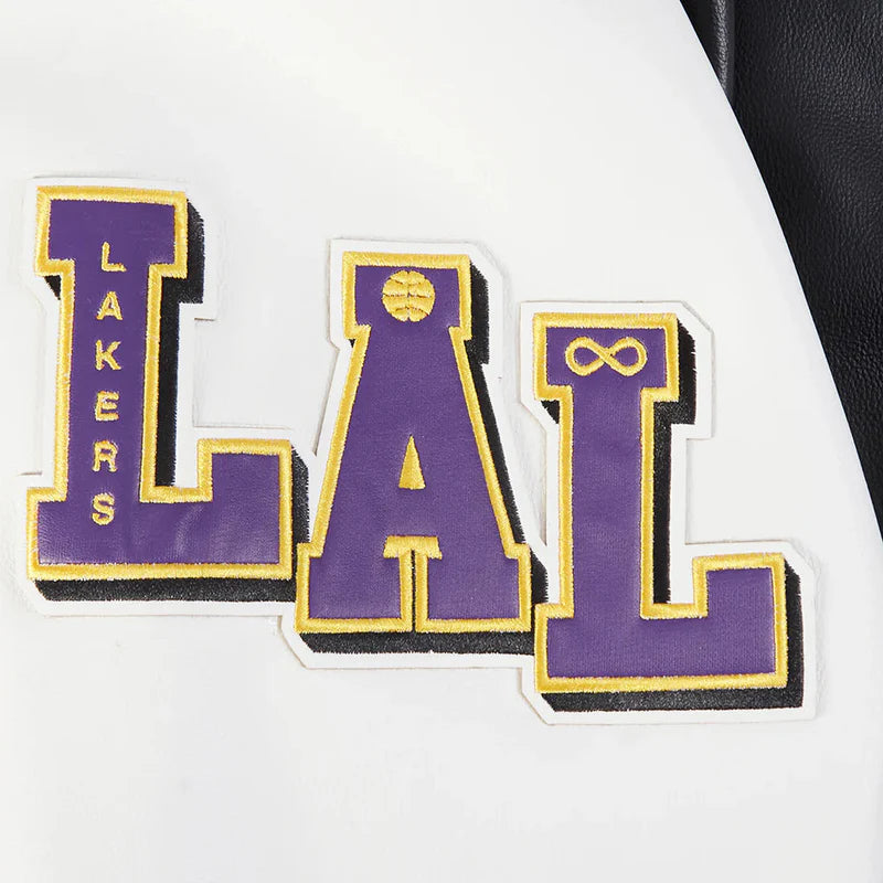 LOS ANGELES LAKERS CITY SIGNATURE M LEATHER VARSITY JACKET