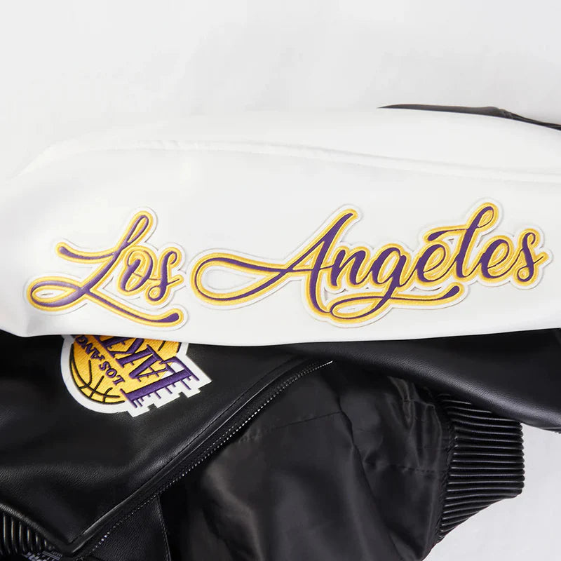 LOS ANGELES LAKERS CITY SIGNATURE M LEATHER VARSITY JACKET