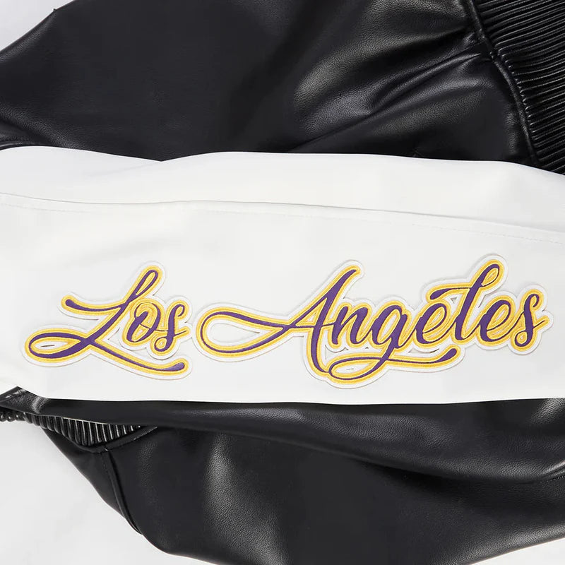 LOS ANGELES LAKERS CITY SIGNATURE M LEATHER VARSITY JACKET
