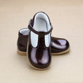 Louise Patent Raisin Scalloped T-Strap Mid Top Mary Janes for Toddler Girls