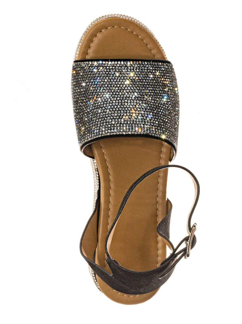 Luxury-96 - Forever Women Ankle Strap Crystal Platform Sandal - ShoeFad