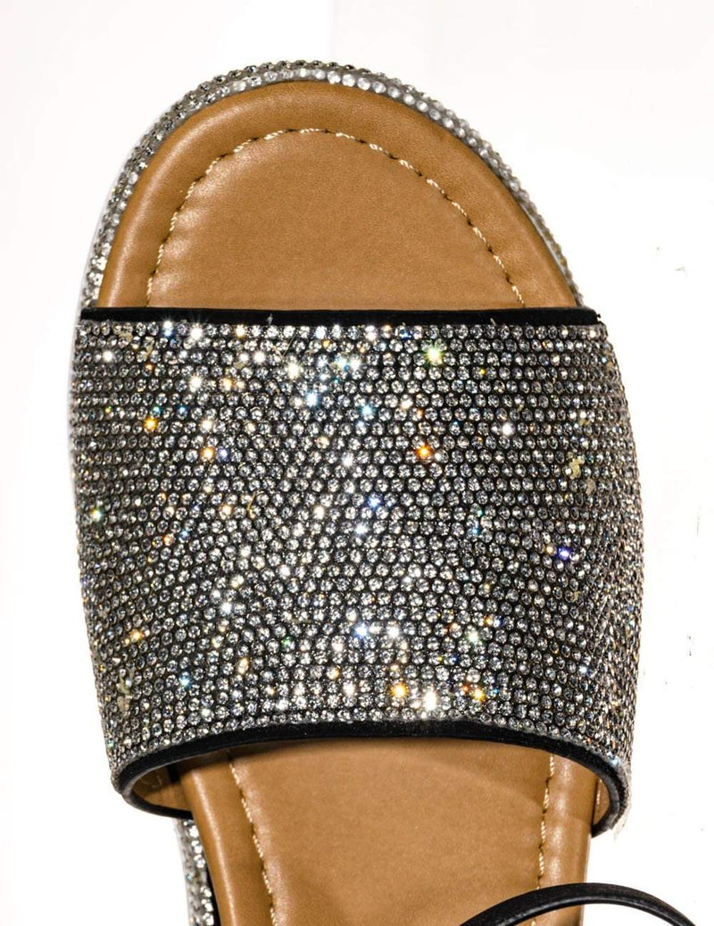 Luxury-96 - Forever Women Ankle Strap Crystal Platform Sandal - ShoeFad