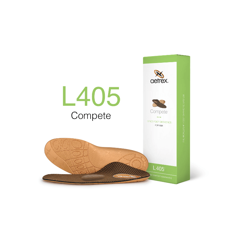 Men's Aetrex L405 Compete Med/High Arch Orthotic with Metatarsal Support