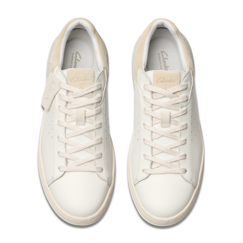 Men's Clarks Courtlite 2 Run - White Leather